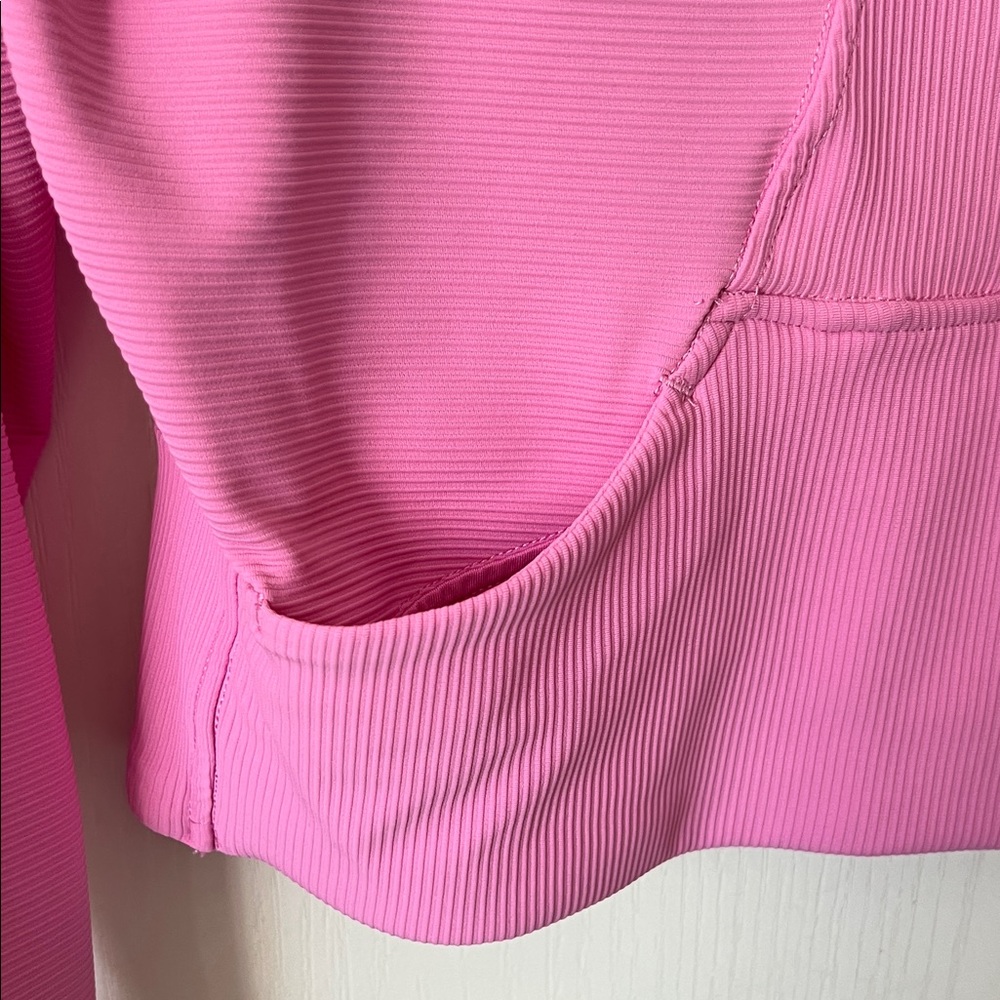90 Degree By Reflex Pink Half-Zip Crop Top Women’s Medium - Picture 3 of 8